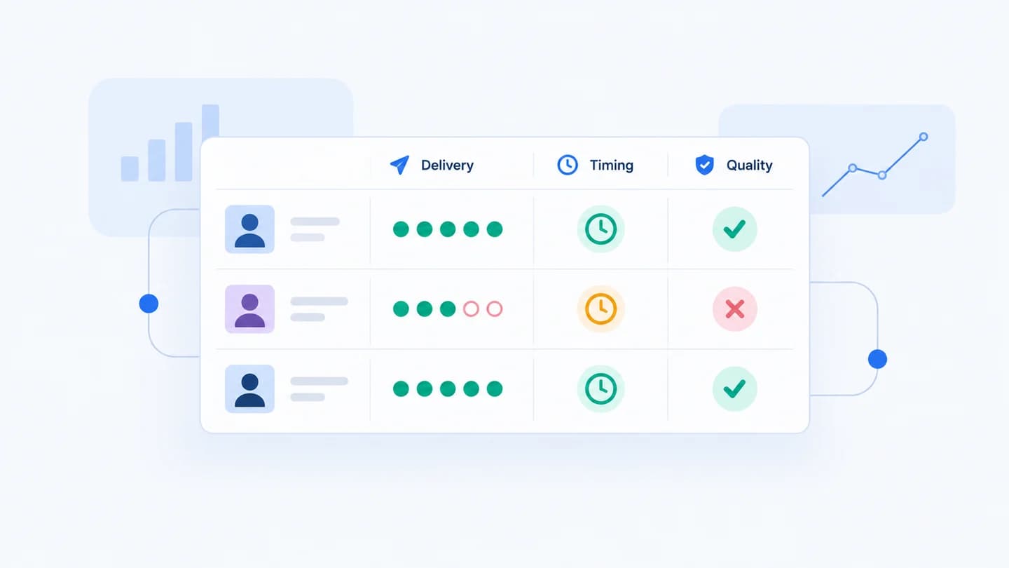 A per-client overview separates delivery, timing, and lead-quality checks.
